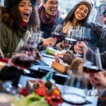 Friends drinking wine