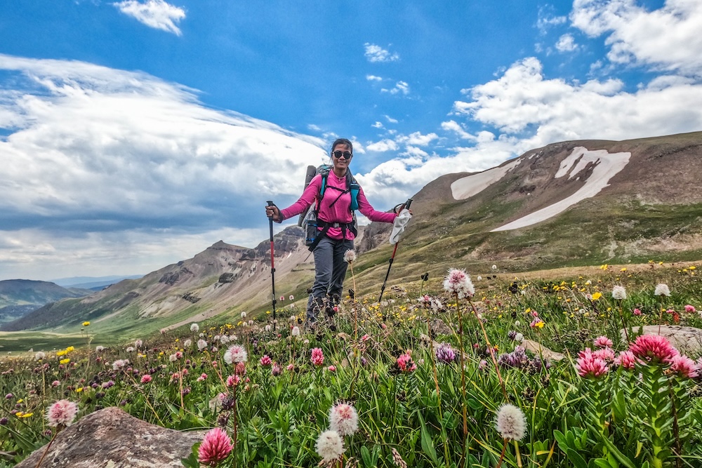 Woman hiking in Breckenridge