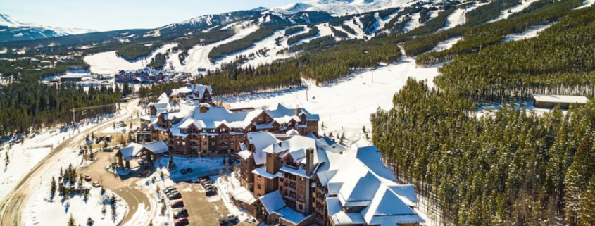 Arial shot of Breckenridge Colorado ski town
