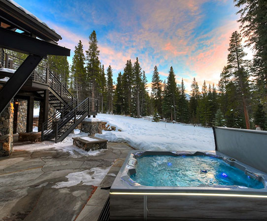 Breckenridge vacation rental with a hot tub in the winter Breckenridge vacation rental with a hot tub in the winter