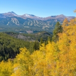The mountains in Breckenridge covered in gold fall colors