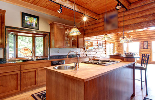 Log cabin interior