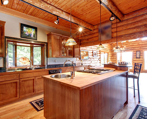 Log cabin interior