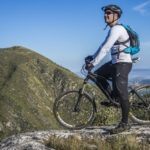 Mountain Biker in high alpine terrain Breckenridge